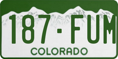 CO license plate 187FUM