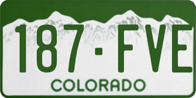 CO license plate 187FVE