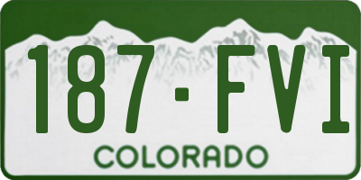 CO license plate 187FVI