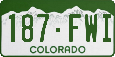 CO license plate 187FWI