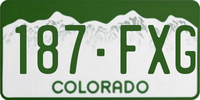 CO license plate 187FXG