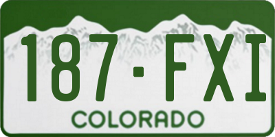 CO license plate 187FXI