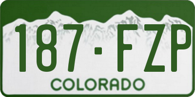CO license plate 187FZP