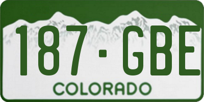 CO license plate 187GBE