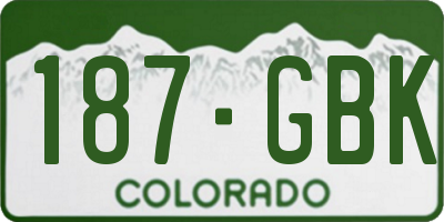 CO license plate 187GBK