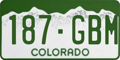 CO license plate 187GBM