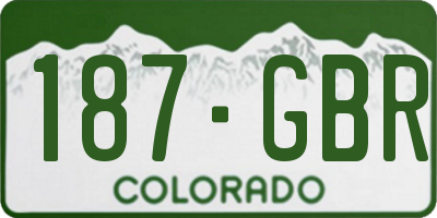 CO license plate 187GBR