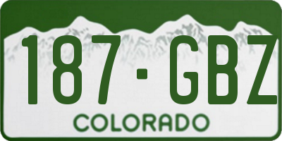 CO license plate 187GBZ
