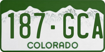 CO license plate 187GCA