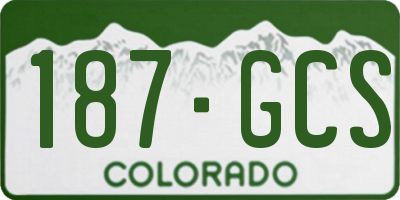 CO license plate 187GCS