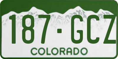 CO license plate 187GCZ