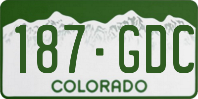 CO license plate 187GDC