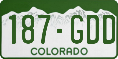 CO license plate 187GDD