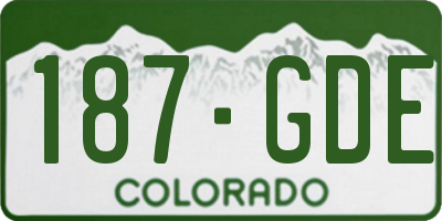 CO license plate 187GDE