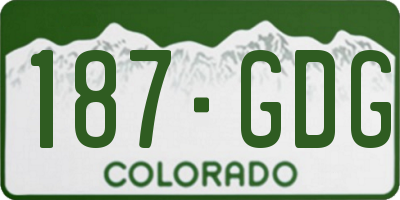 CO license plate 187GDG