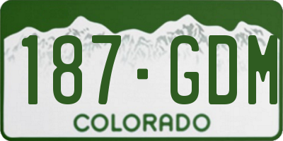 CO license plate 187GDM