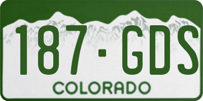 CO license plate 187GDS