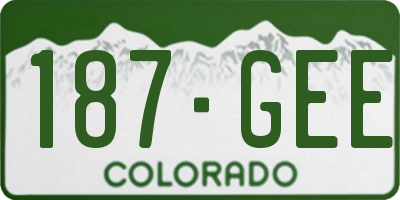 CO license plate 187GEE