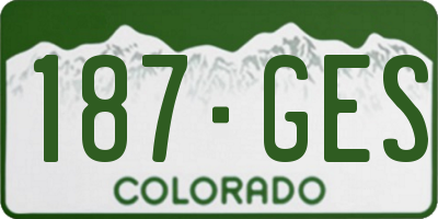 CO license plate 187GES