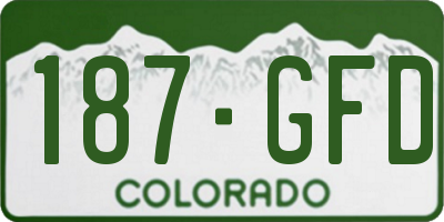 CO license plate 187GFD