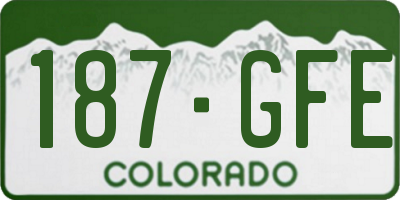 CO license plate 187GFE