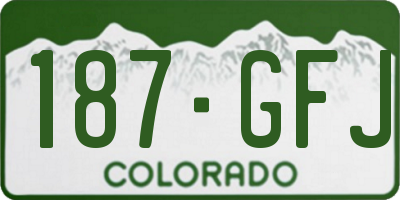 CO license plate 187GFJ