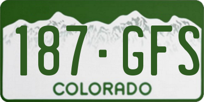 CO license plate 187GFS