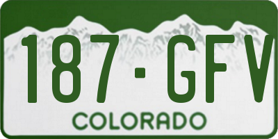 CO license plate 187GFV