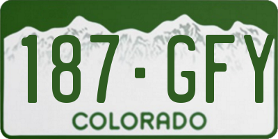 CO license plate 187GFY