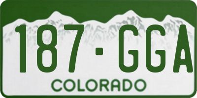 CO license plate 187GGA
