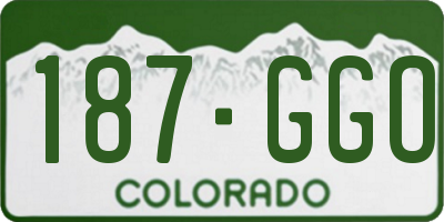 CO license plate 187GGO