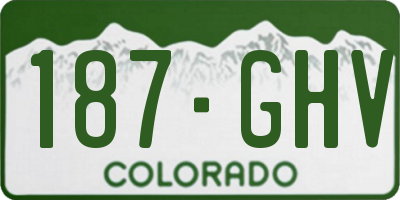 CO license plate 187GHV
