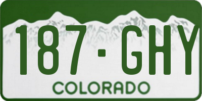 CO license plate 187GHY