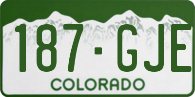 CO license plate 187GJE