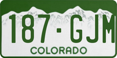 CO license plate 187GJM