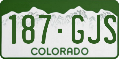 CO license plate 187GJS