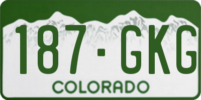 CO license plate 187GKG