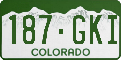 CO license plate 187GKI