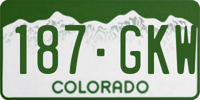 CO license plate 187GKW