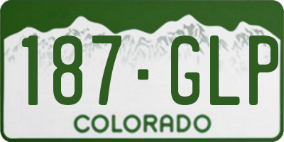 CO license plate 187GLP
