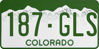 CO license plate 187GLS