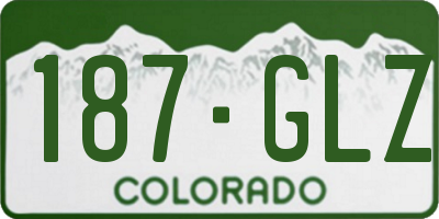 CO license plate 187GLZ