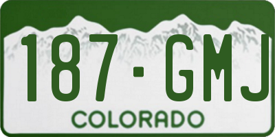 CO license plate 187GMJ