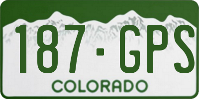 CO license plate 187GPS