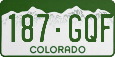 CO license plate 187GQF