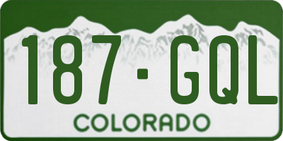 CO license plate 187GQL