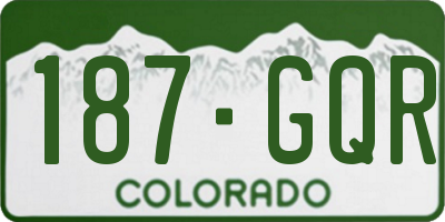 CO license plate 187GQR