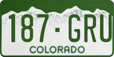 CO license plate 187GRU