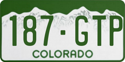 CO license plate 187GTP