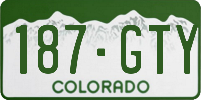 CO license plate 187GTY